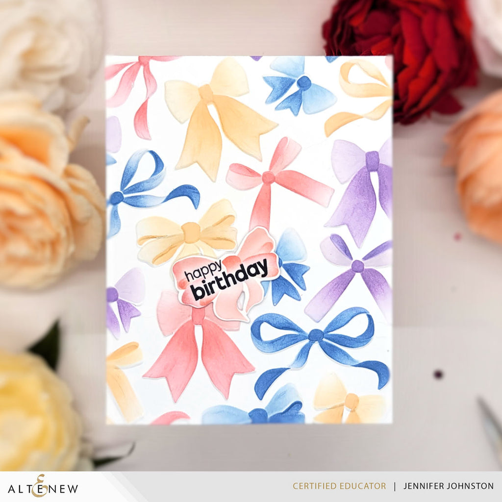 Altenew Elegant Bows Die alt10913 happy birthday