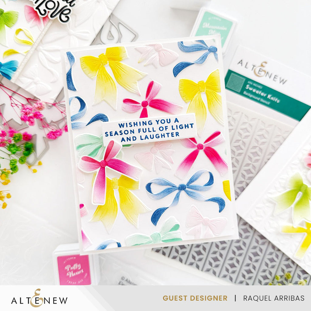 Altenew Elegant Bows Stencil Die and 3D Embossing Folder Set laughter