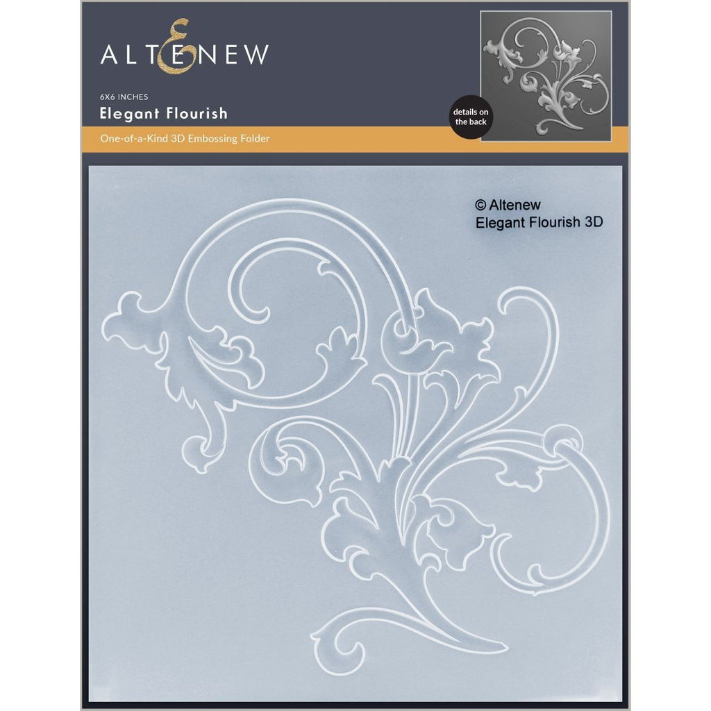 Altenew Elegant Flourish 3D Embossing Folder and Coloring Stencil Set image 1