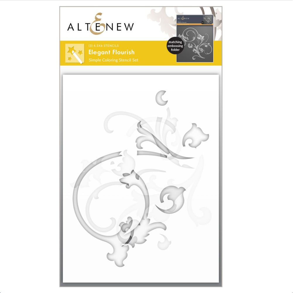 Altenew Elegant Flourish Simple Coloring Stencils alt10722