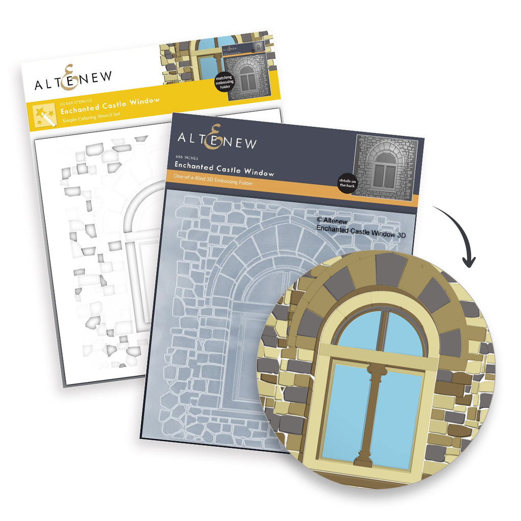 Altenew Enchanted Castle Window Embossing Folder and Stencil Set