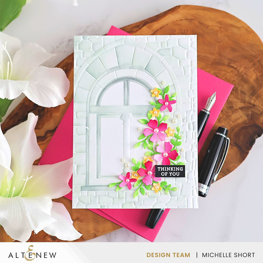 Altenew Enchanted Castle Window Simple Coloring Stencils alt10139 thinking of you