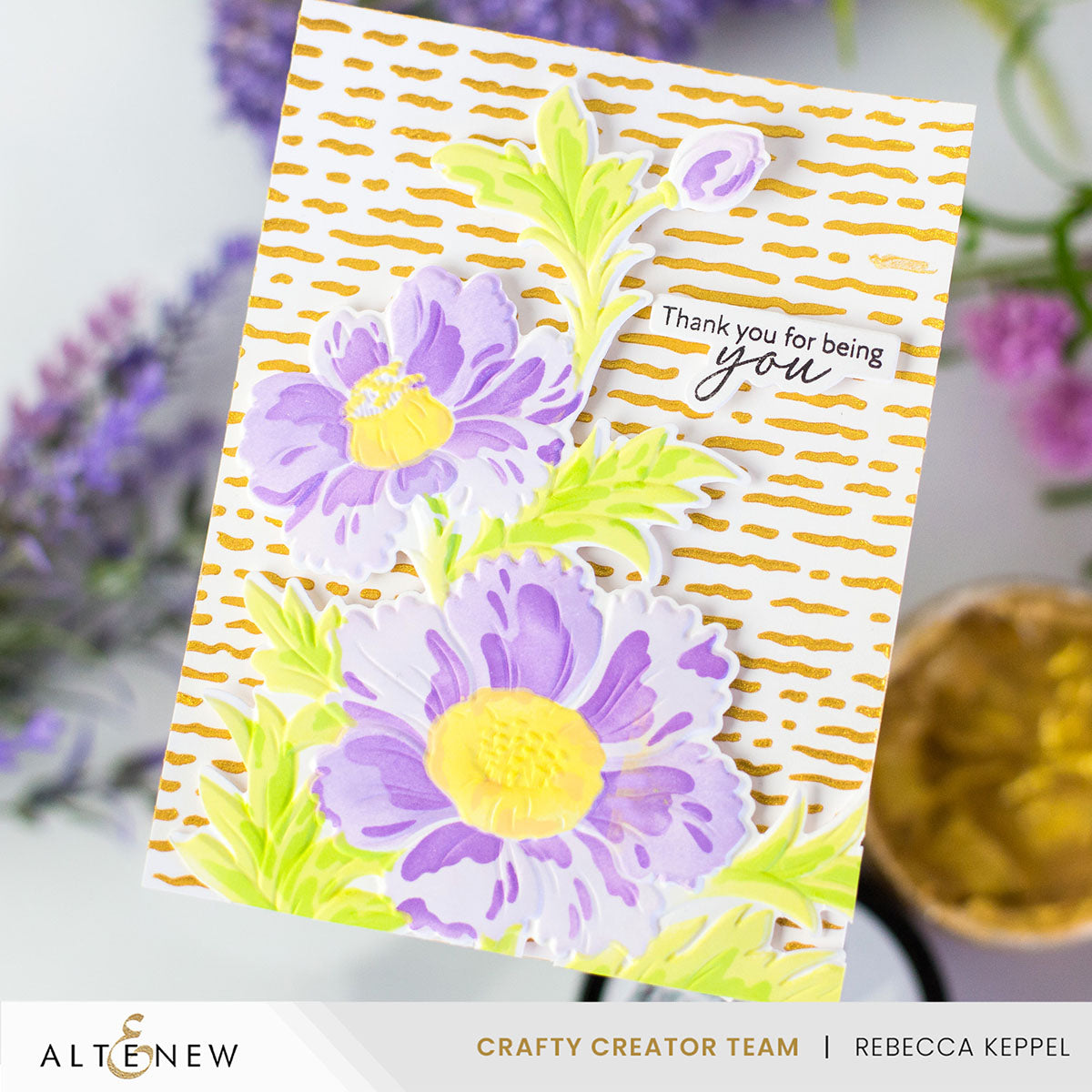 Altenew Enchanted Gold Shimmer Relief Paste alt8493 flowers