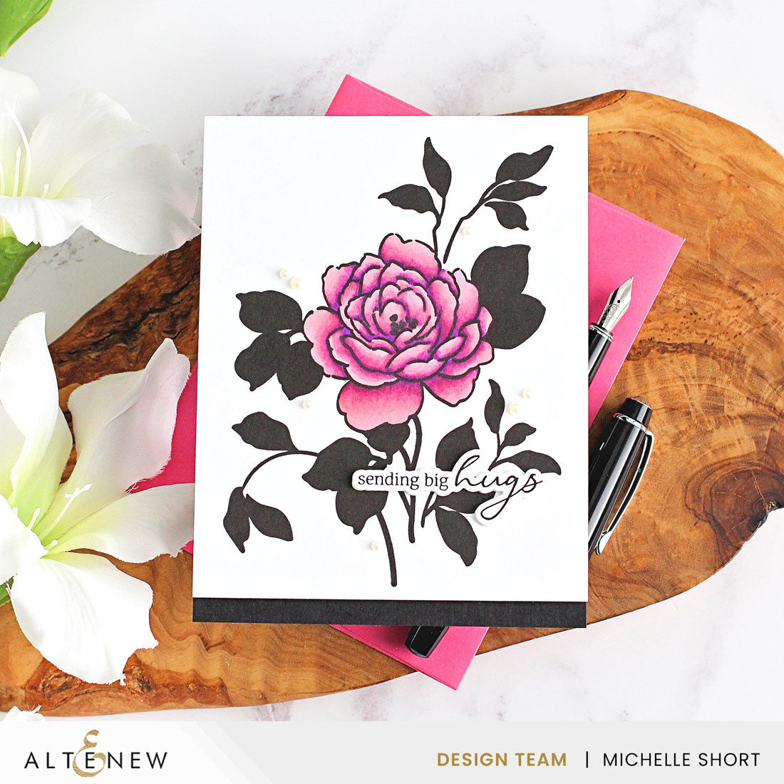 Altenew Enchanted Roses Clear Stamps alt10784 big hugs