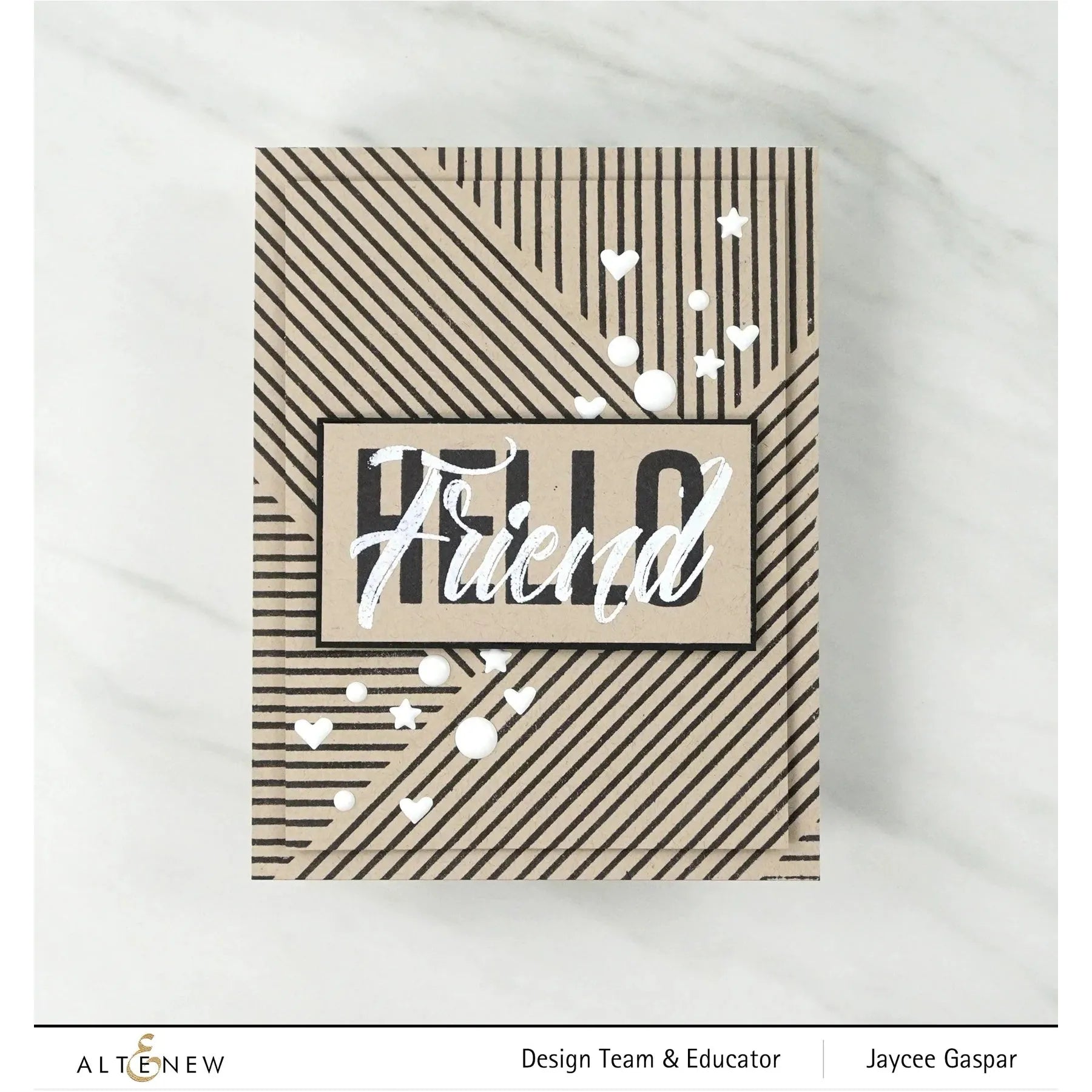 Altenew Essential Black And White Enamel Dots alt6333 hello friend