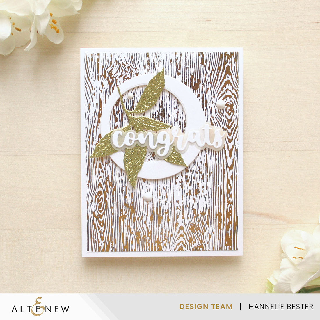 Altenew Essential Textures Fine Woodgrain Press Plates alt10982 congrats