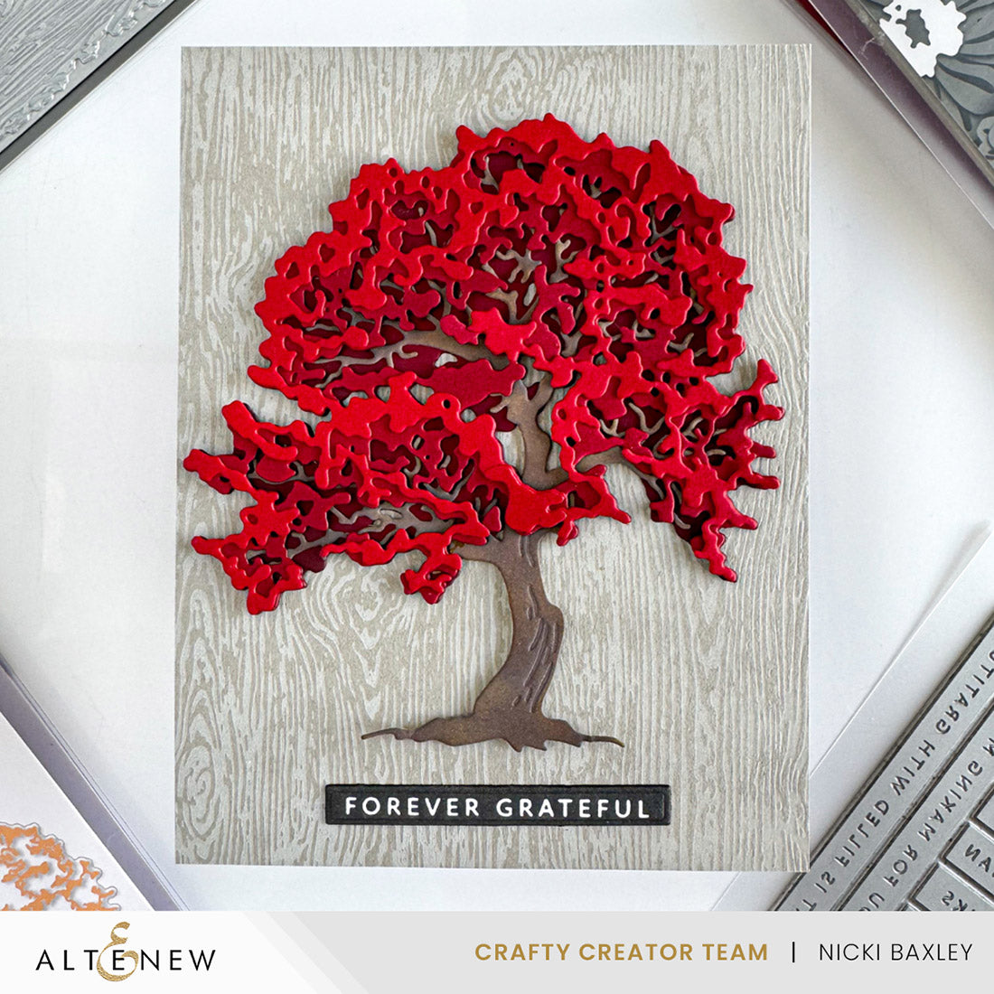 Altenew Essential Textures Fine Woodgrain Press Plates alt10982 tree