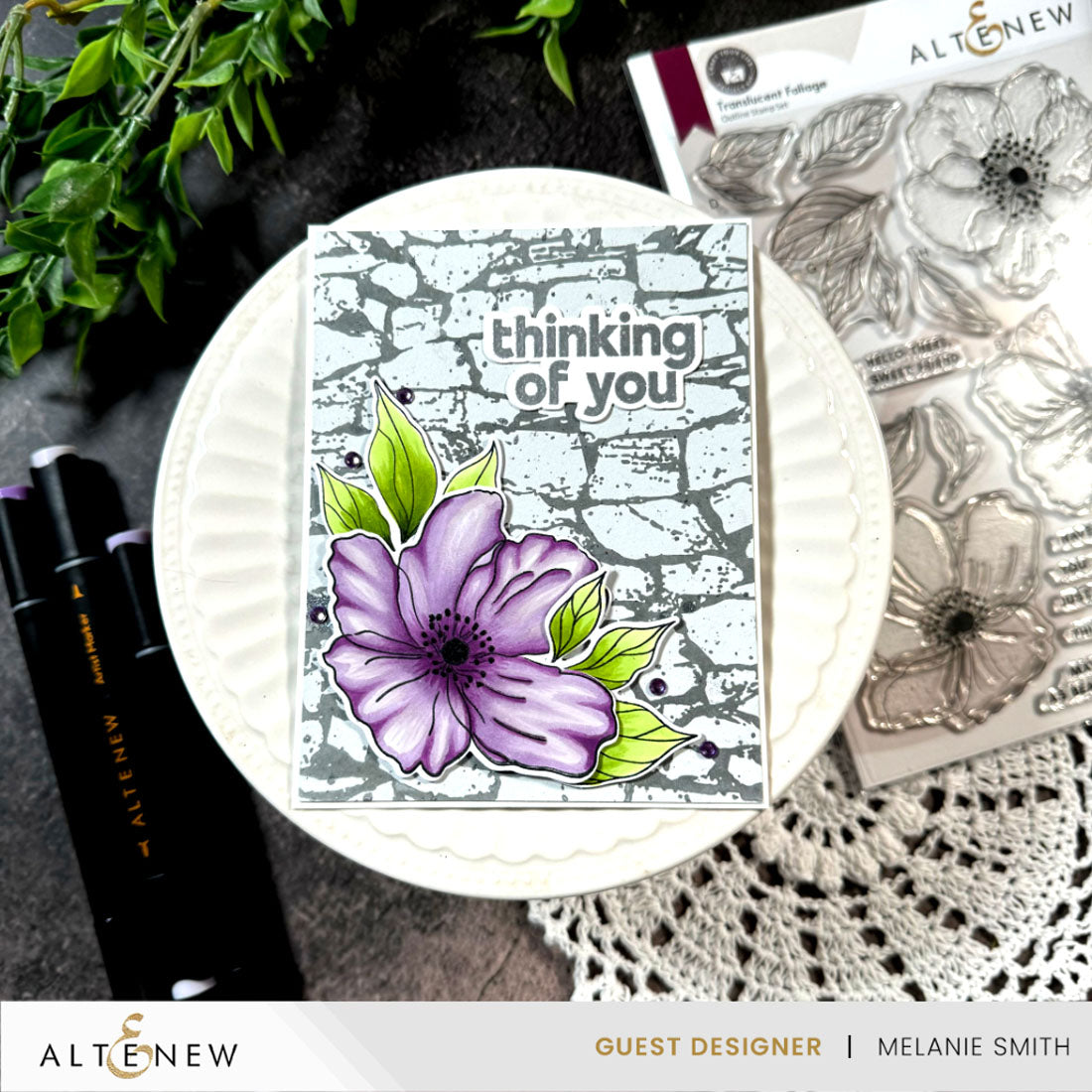 Altenew Essential Textures Stone Wall Press Plate alt10586 purple