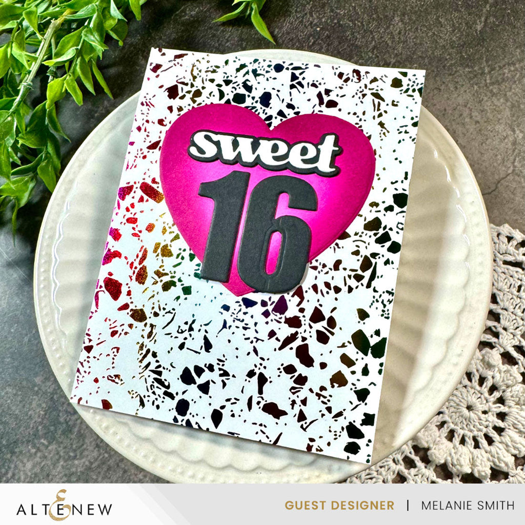 Altenew Essential Textures Terrazzo Press Plate alt10587 sweet 16