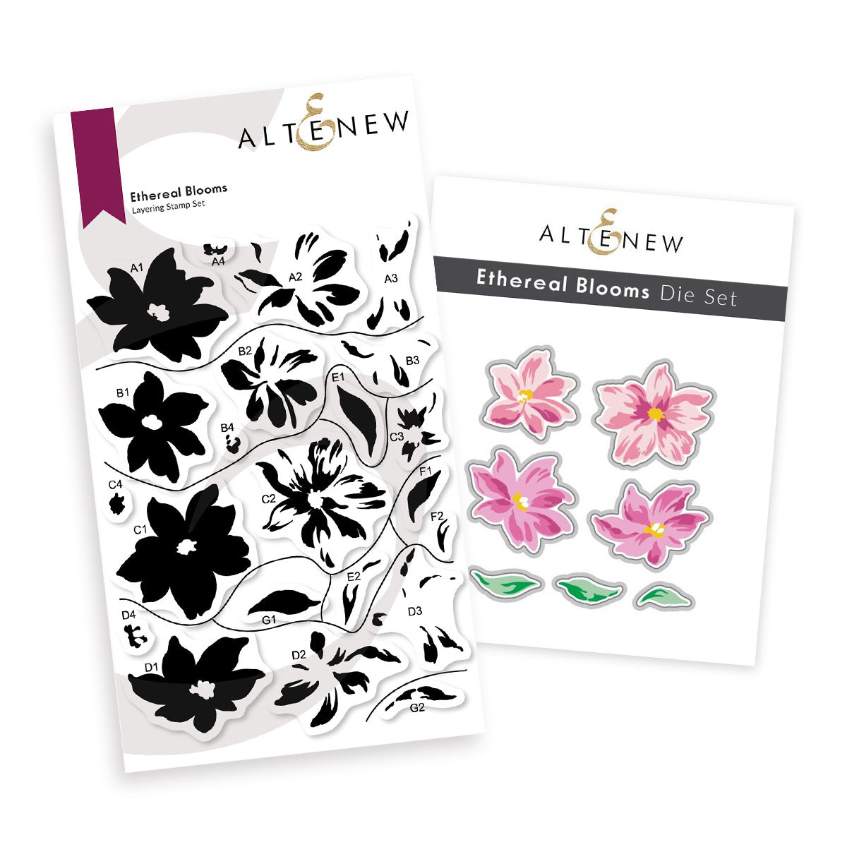 Altenew Ethereal Blooms Clear Stamp and Die Set