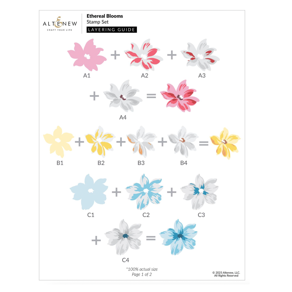 Altenew Ethereal Blooms Clear Stamps alt10994 layering guide 
