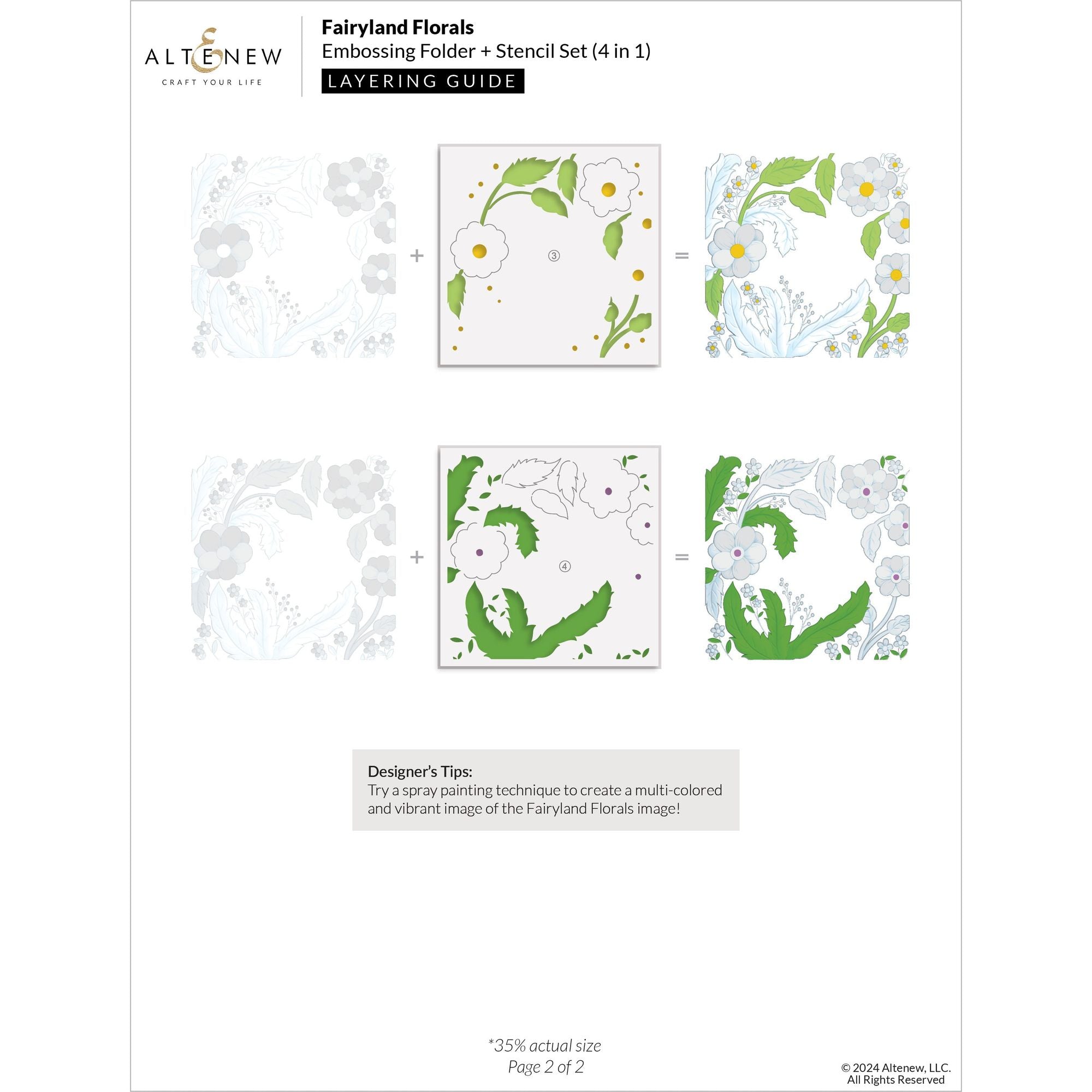 Altenew Fairyland Florals 3D Embossing Folder and Stencil Set layering guide