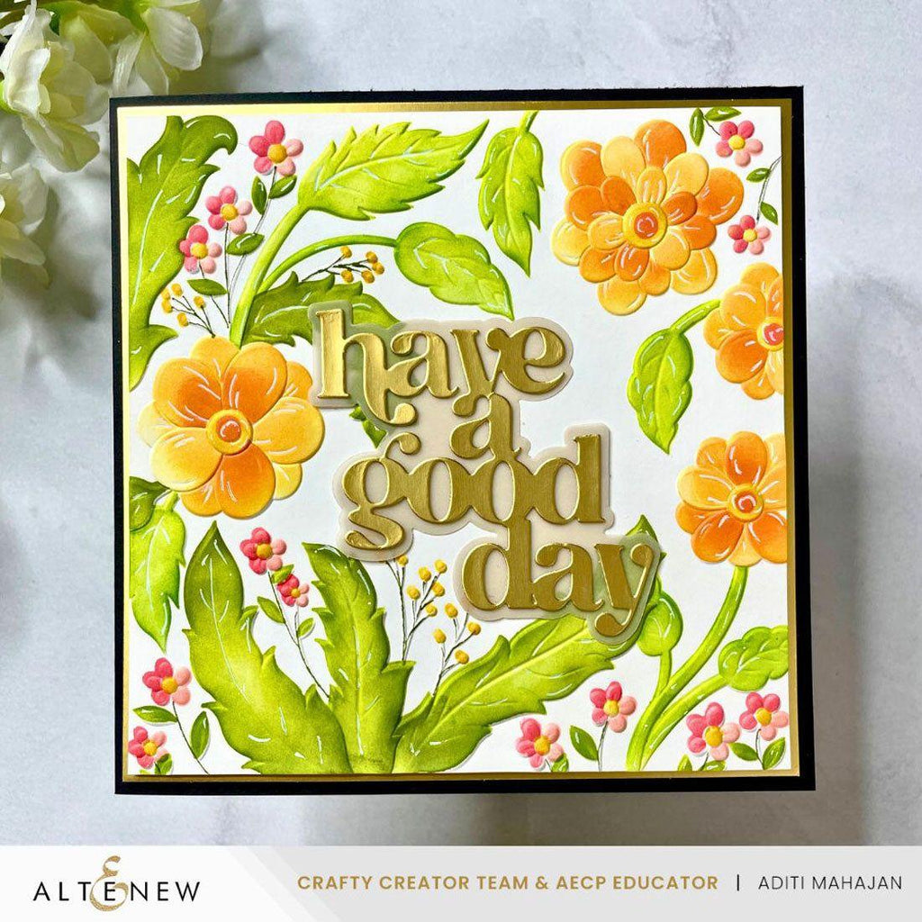Altenew Fairyland Florals Simple Coloring Stencils alt10470 good day