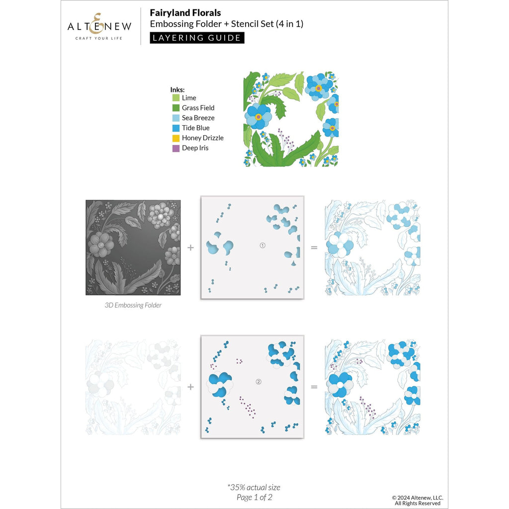 Altenew Fairyland Florals Simple Coloring Stencils alt10470 layering guide