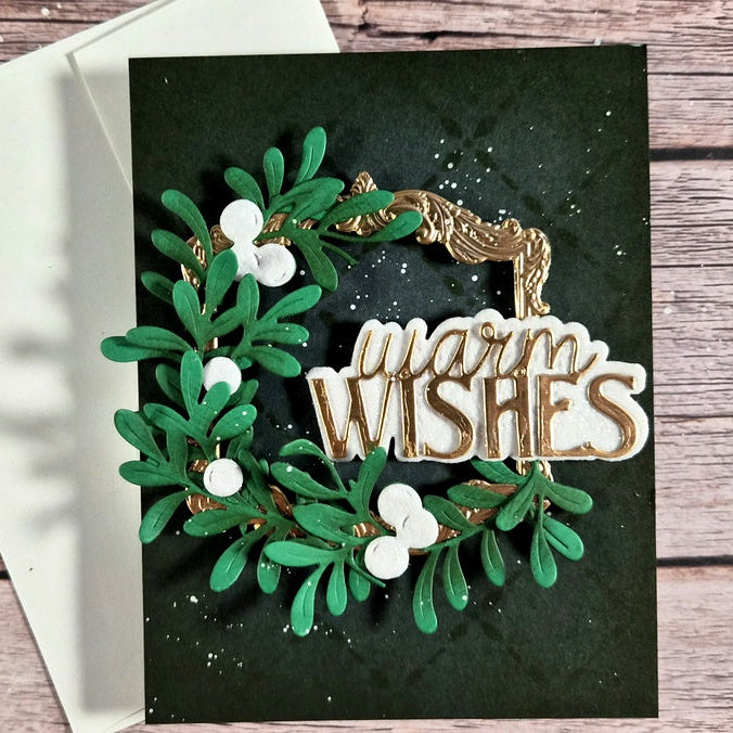 Altenew Festive Greenery Dies alt11518 warm wishes greenery card | color-code:ALT01
