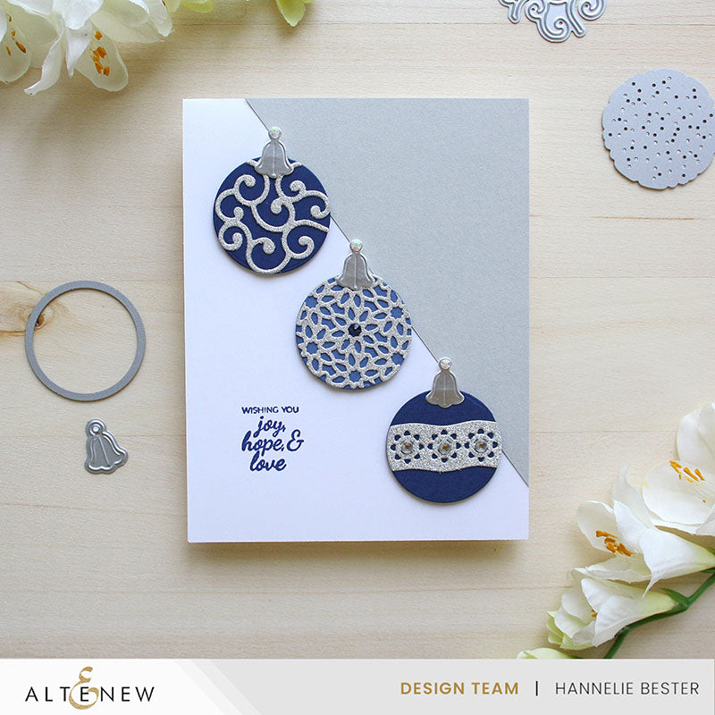 Altenew Festive Ornaments Layering Dies alt10411 blue and silver