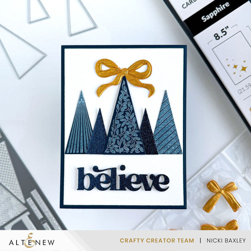 Altenew Festive Triangles Clear Stamp and Press Plate Set blue