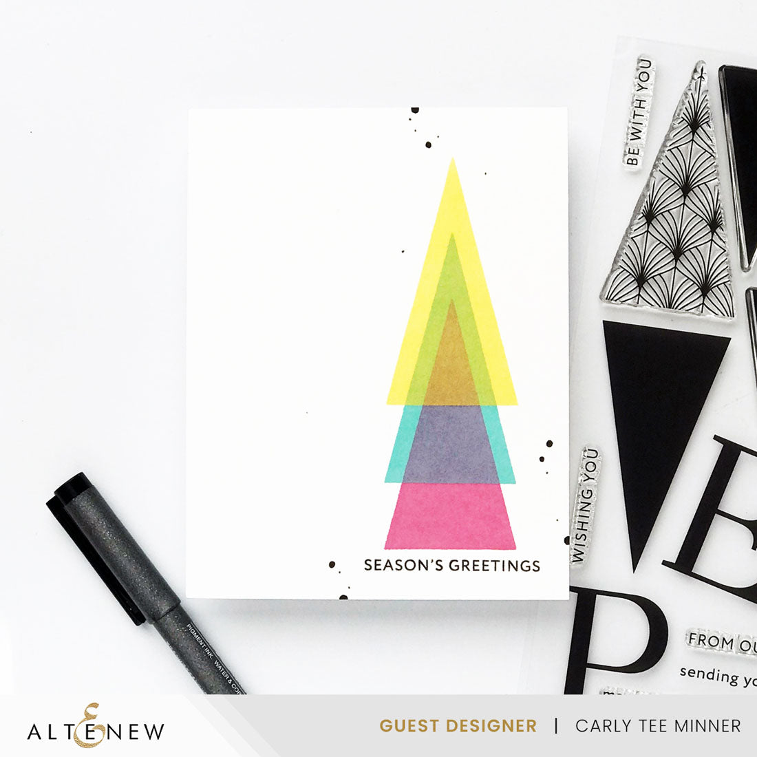 Altenew Festive Triangles Clear Stamps alt10915 colors