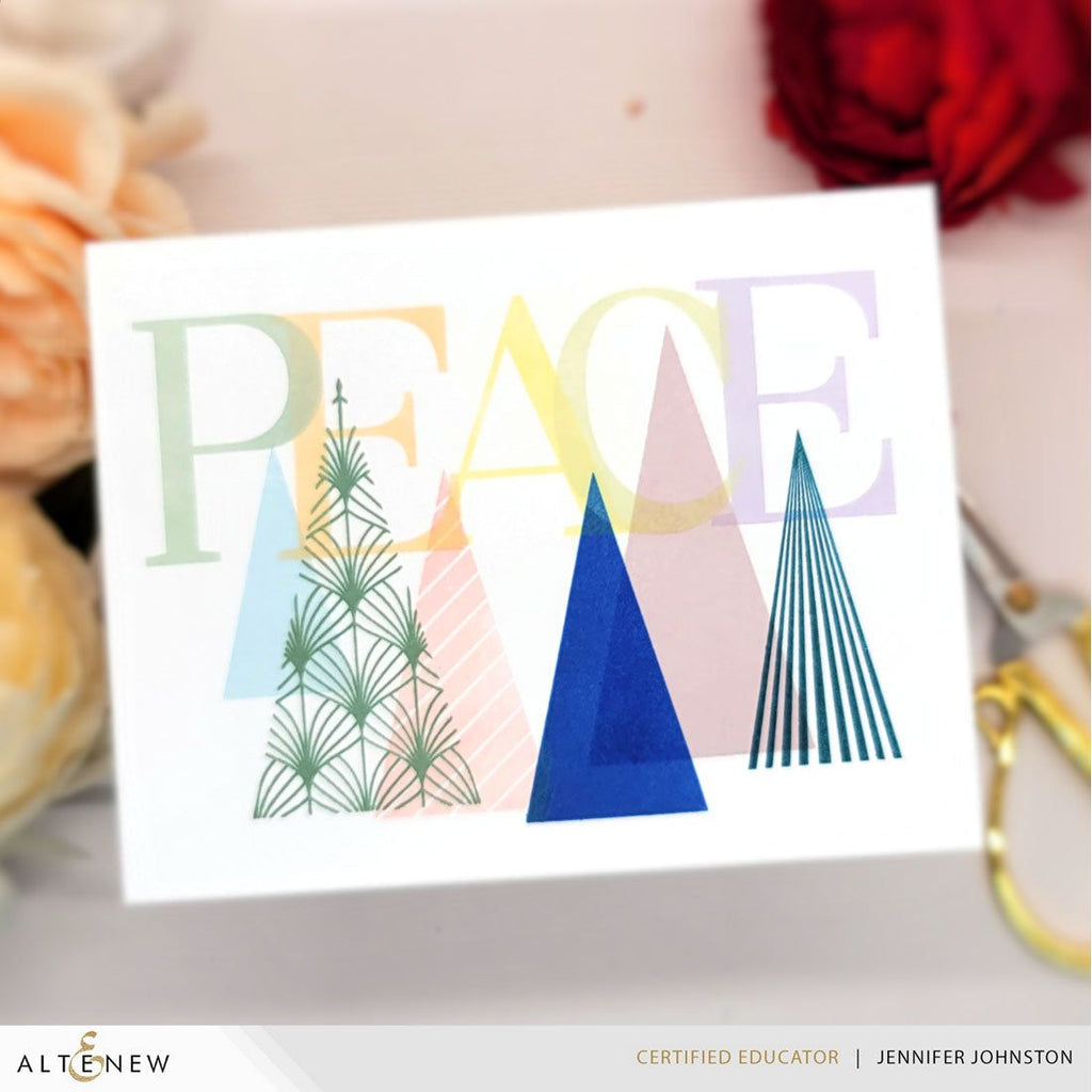 Altenew Festive Triangles Clear Stamps alt10915 peace