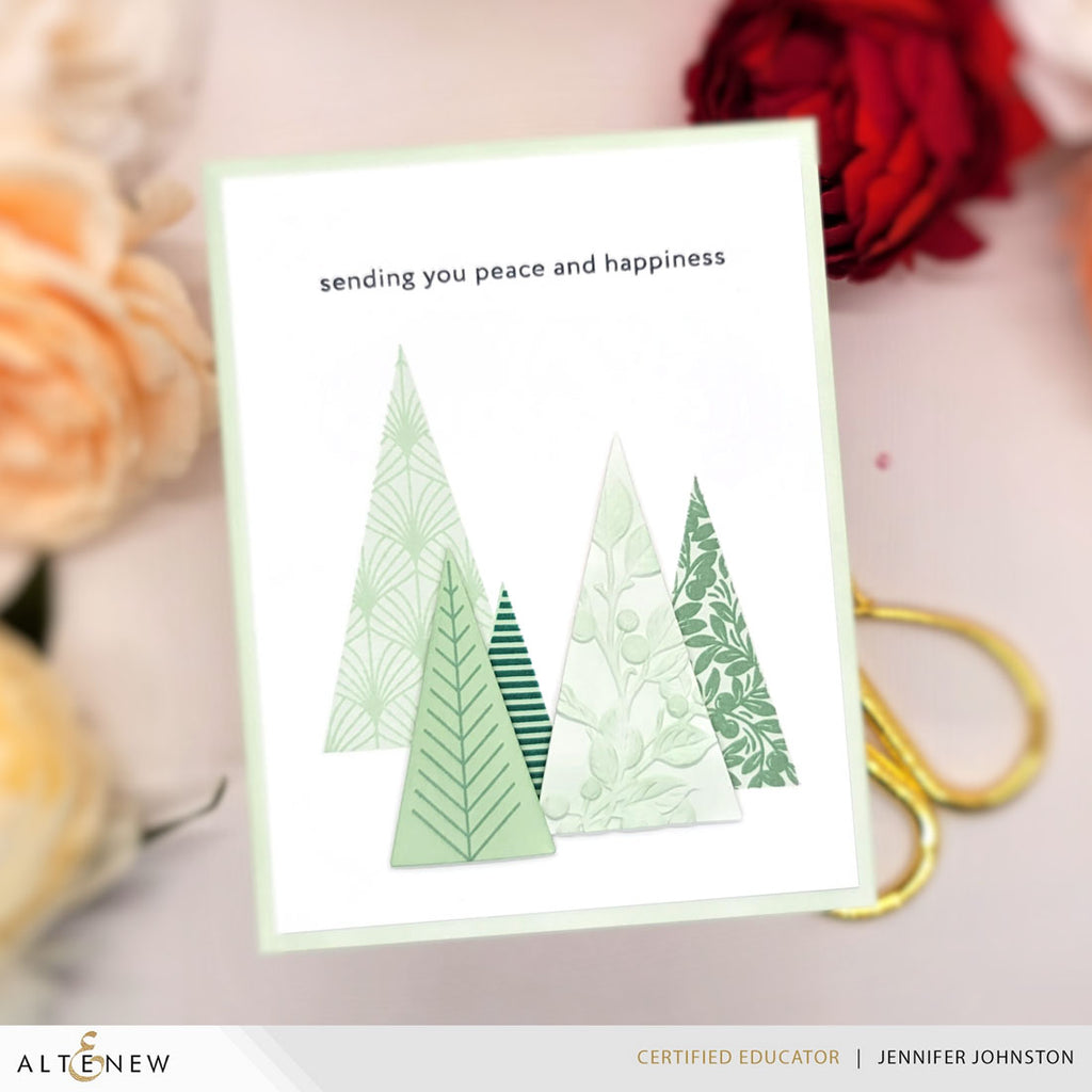 Altenew Festive Triangles Press Plates alt10916 green