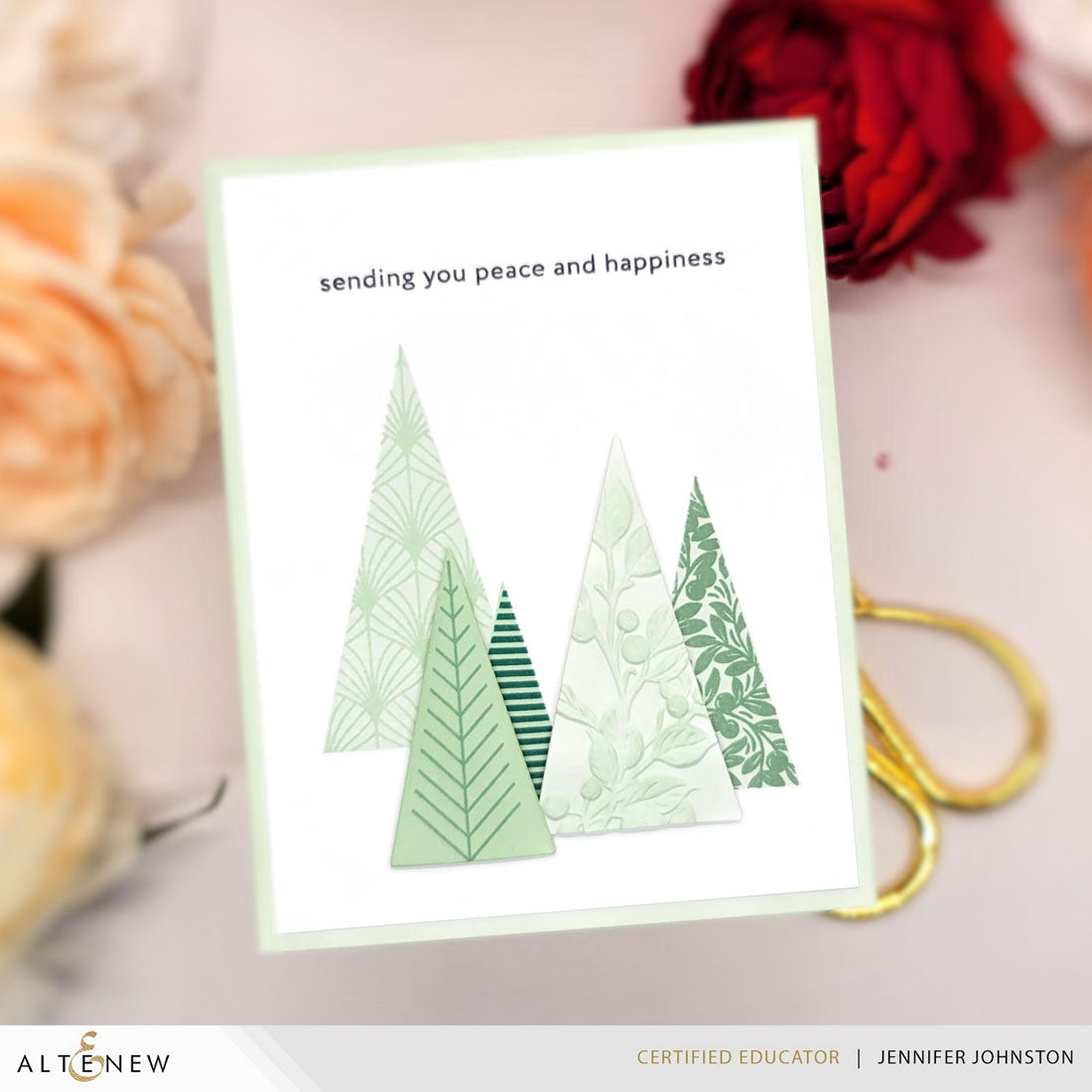 Altenew Festive Triangles Press Plates alt10916 green