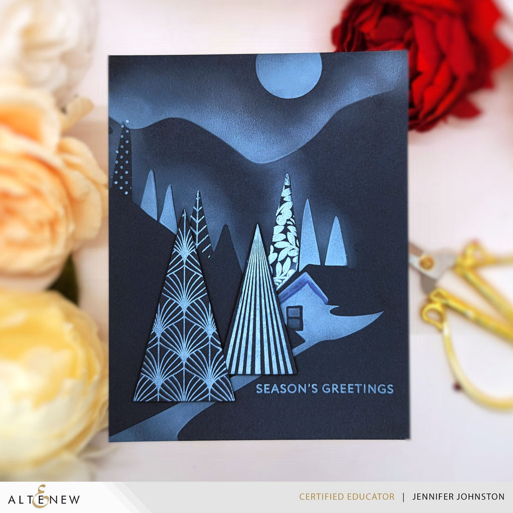 Altenew Festive Triangles Press Plates alt10916 greetings