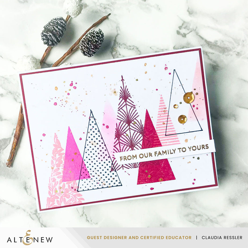 Altenew Festive Triangles Press Plates alt10916 pink