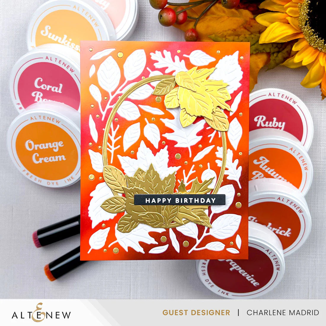 Altenew Firebrick Fresh Dye Ink Pad alt8502 happy birthday