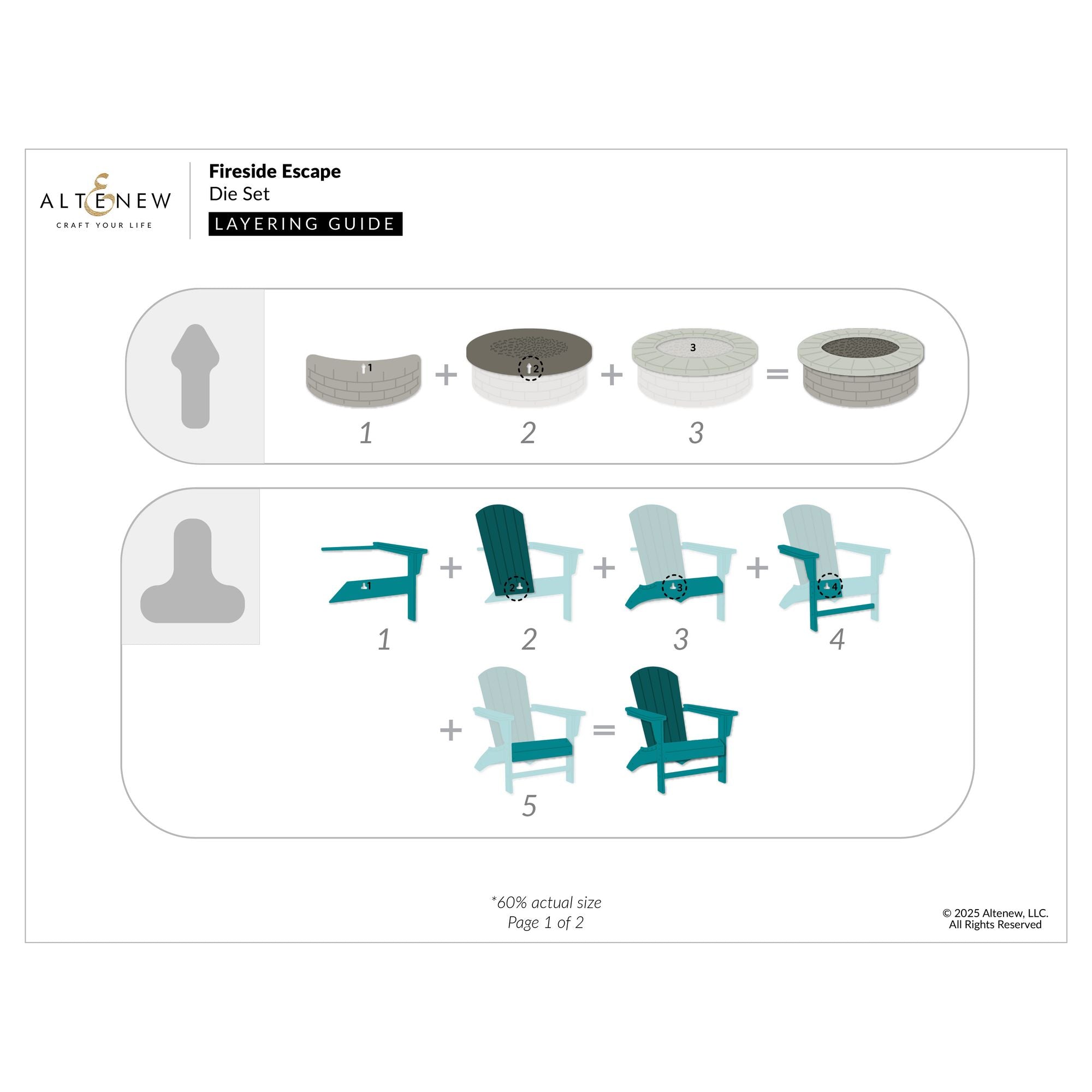 Altenew Fireside Escape Dies alt10983 layering guide 1