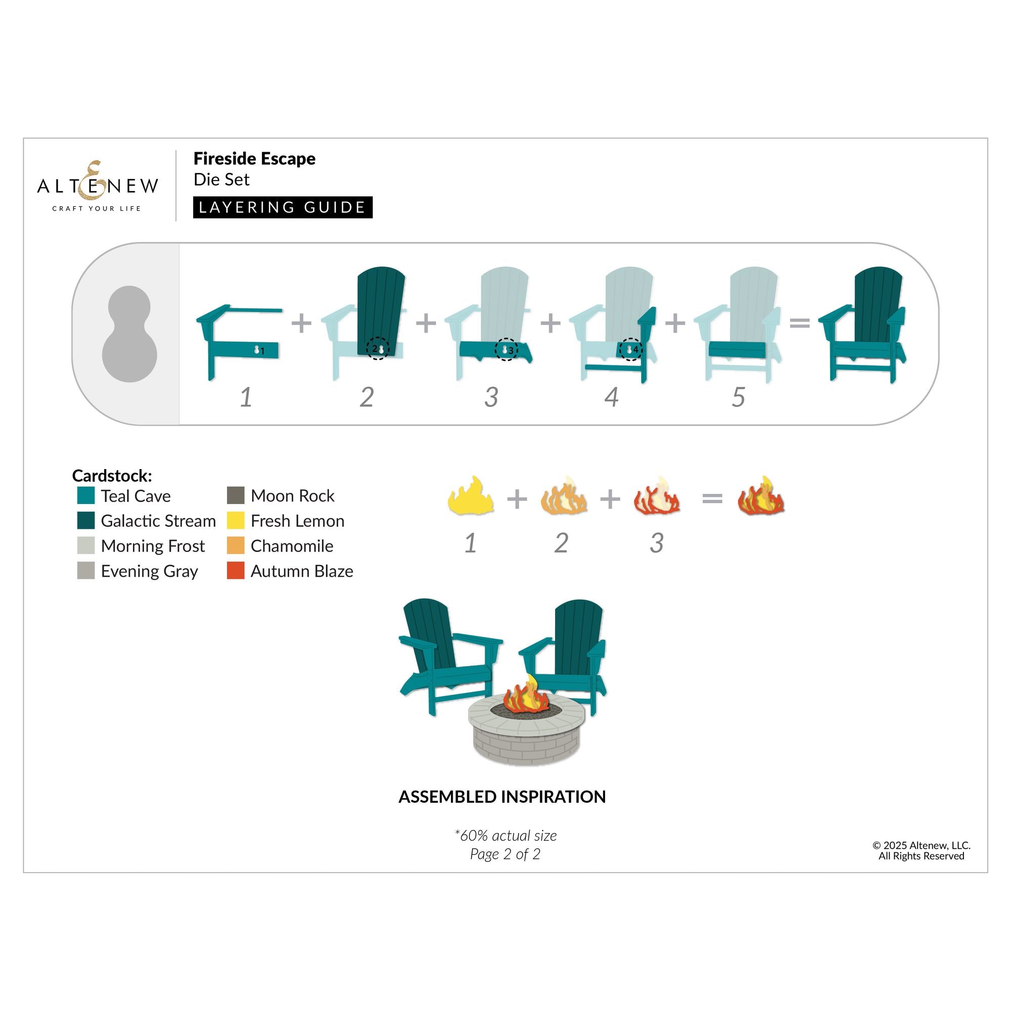 Altenew Fireside Escape Dies alt10983 layering guide 2
