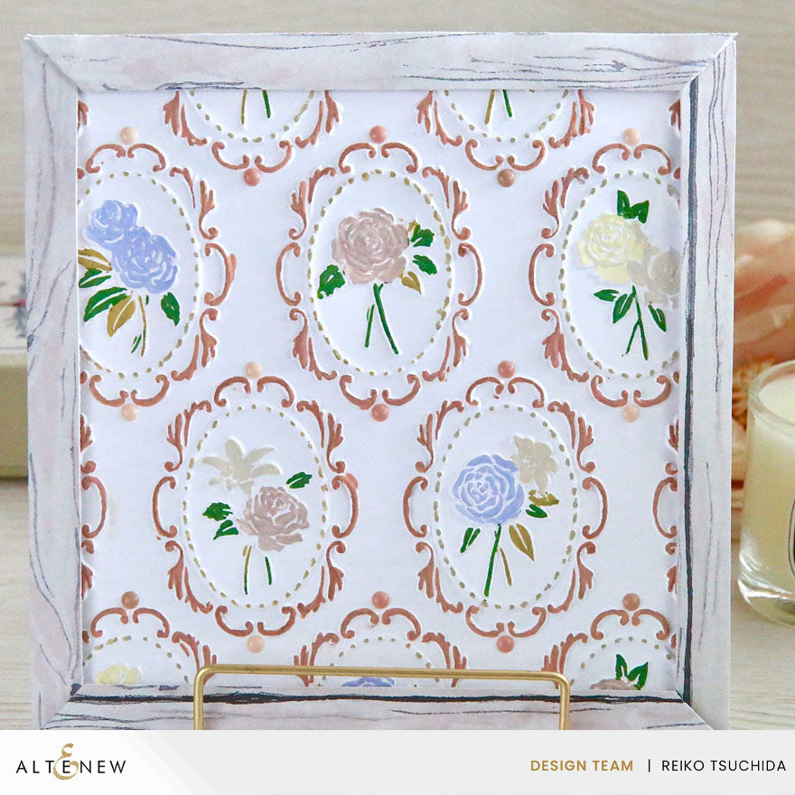 Altenew Floral Cameo Die alt10789 framed