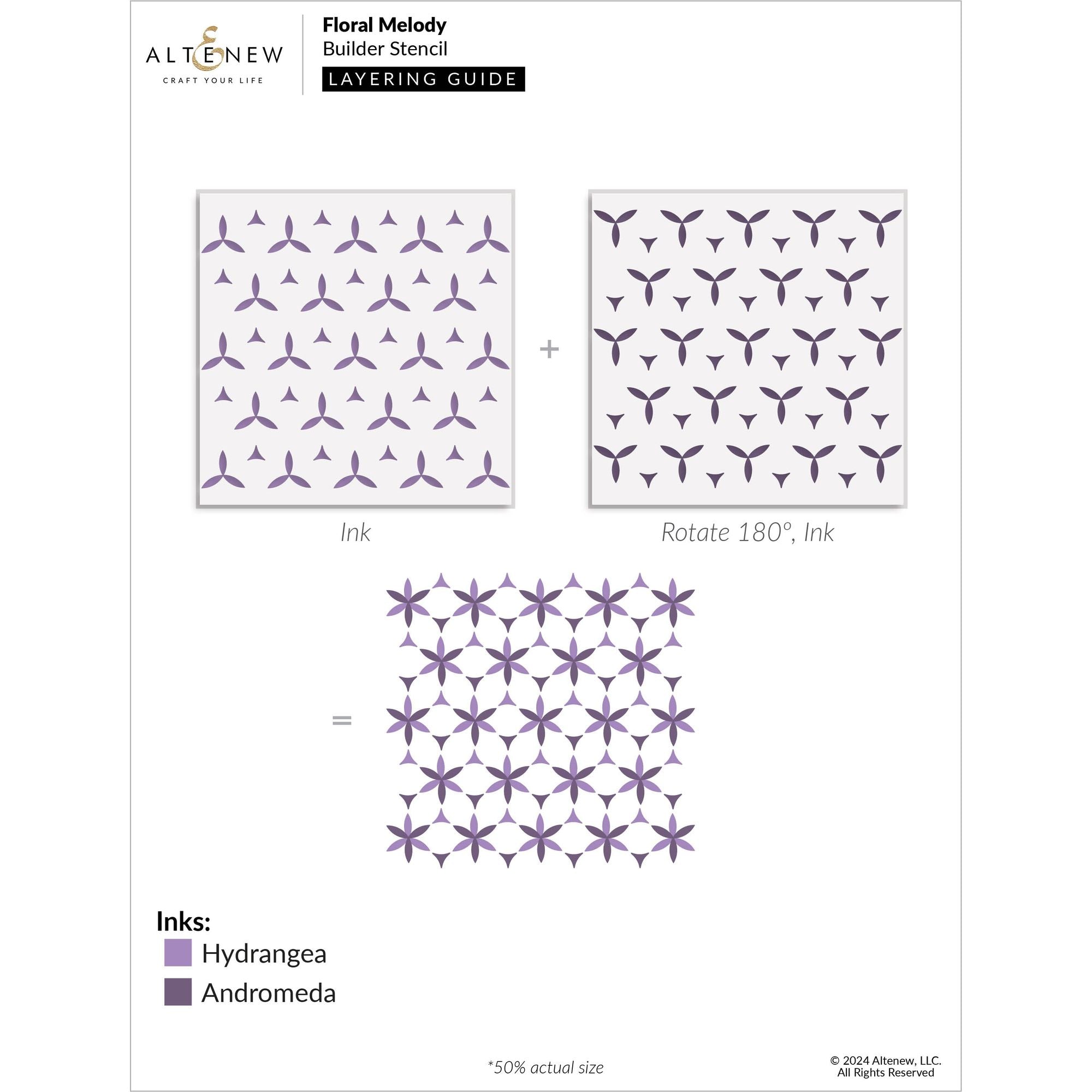 Altenew Floral Melody Builder Stencil alt10589 layering guide