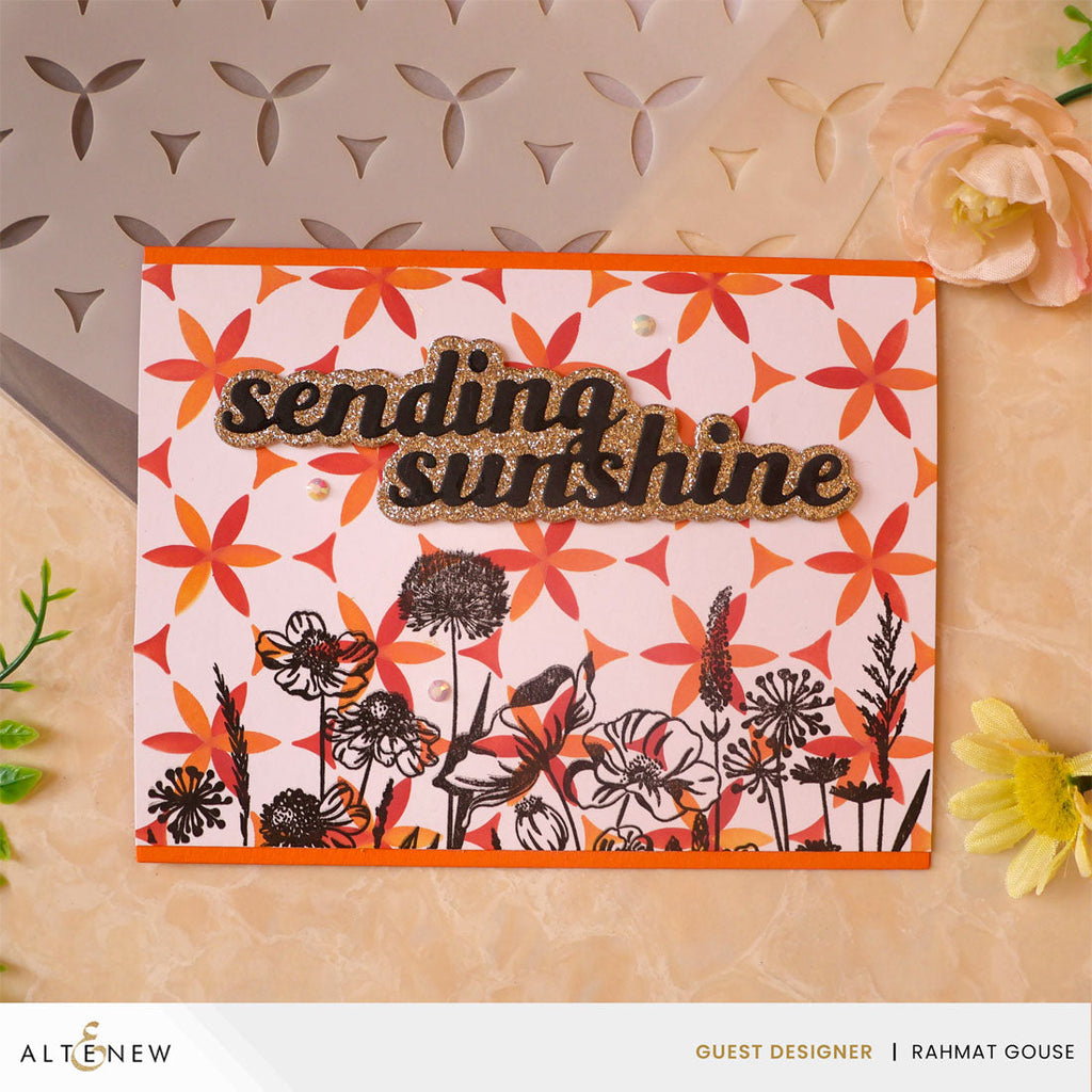 Altenew Floral Melody Builder Stencil alt10589 sunshine