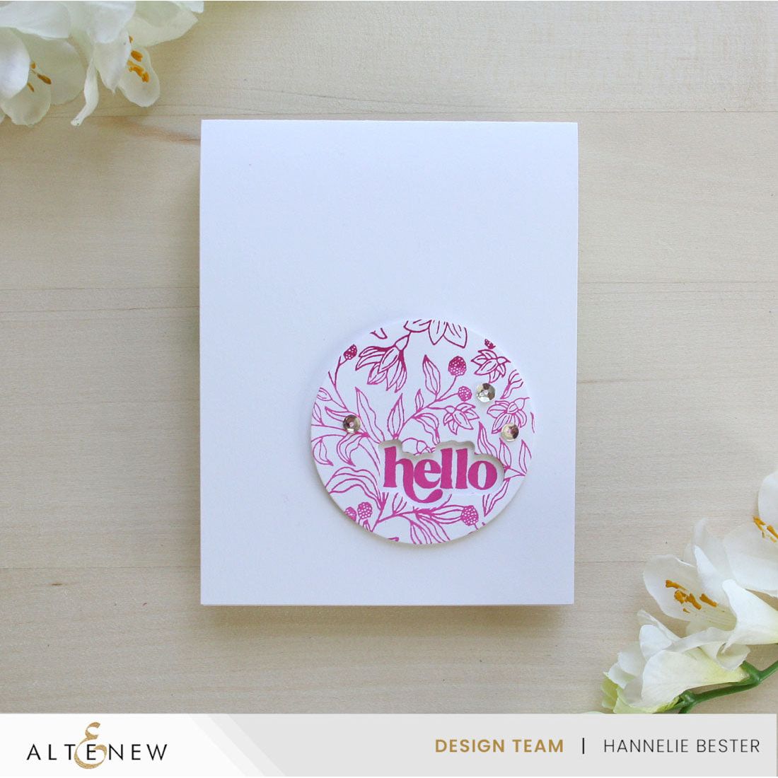 Altenew Floral Serenade Press Plate alt10790 hello