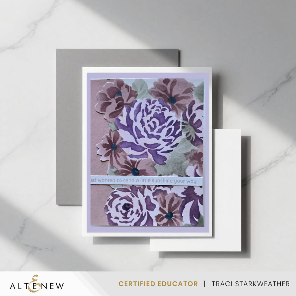 Altenew Flower Bed Layering Stencils alt10133 sending sunshine