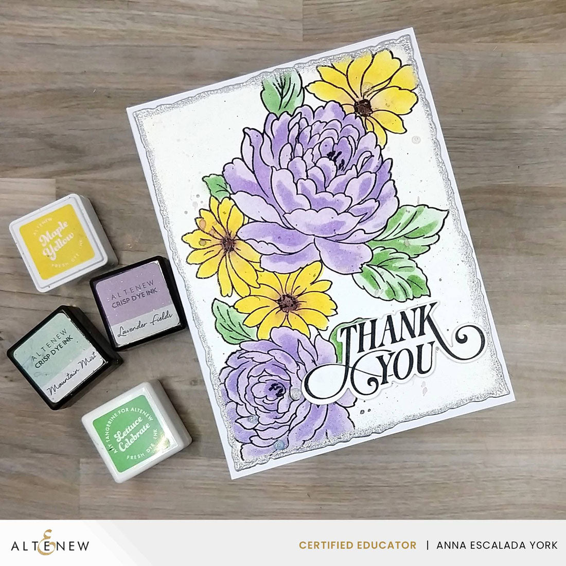 Altenew Flower Bed Layering Stencils alt10133 thank you