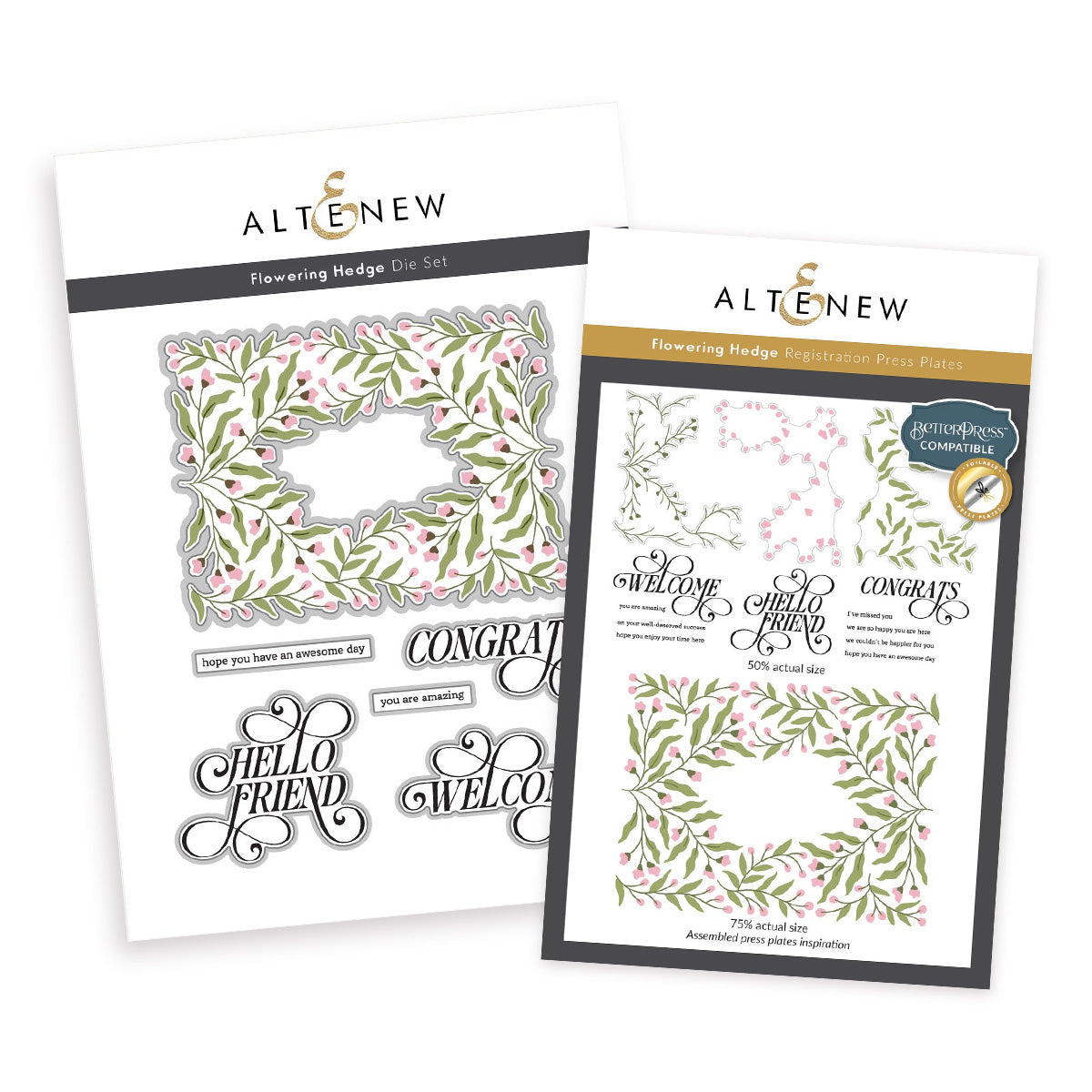 Altenew Flowering Hedge Press Plate and Die Set