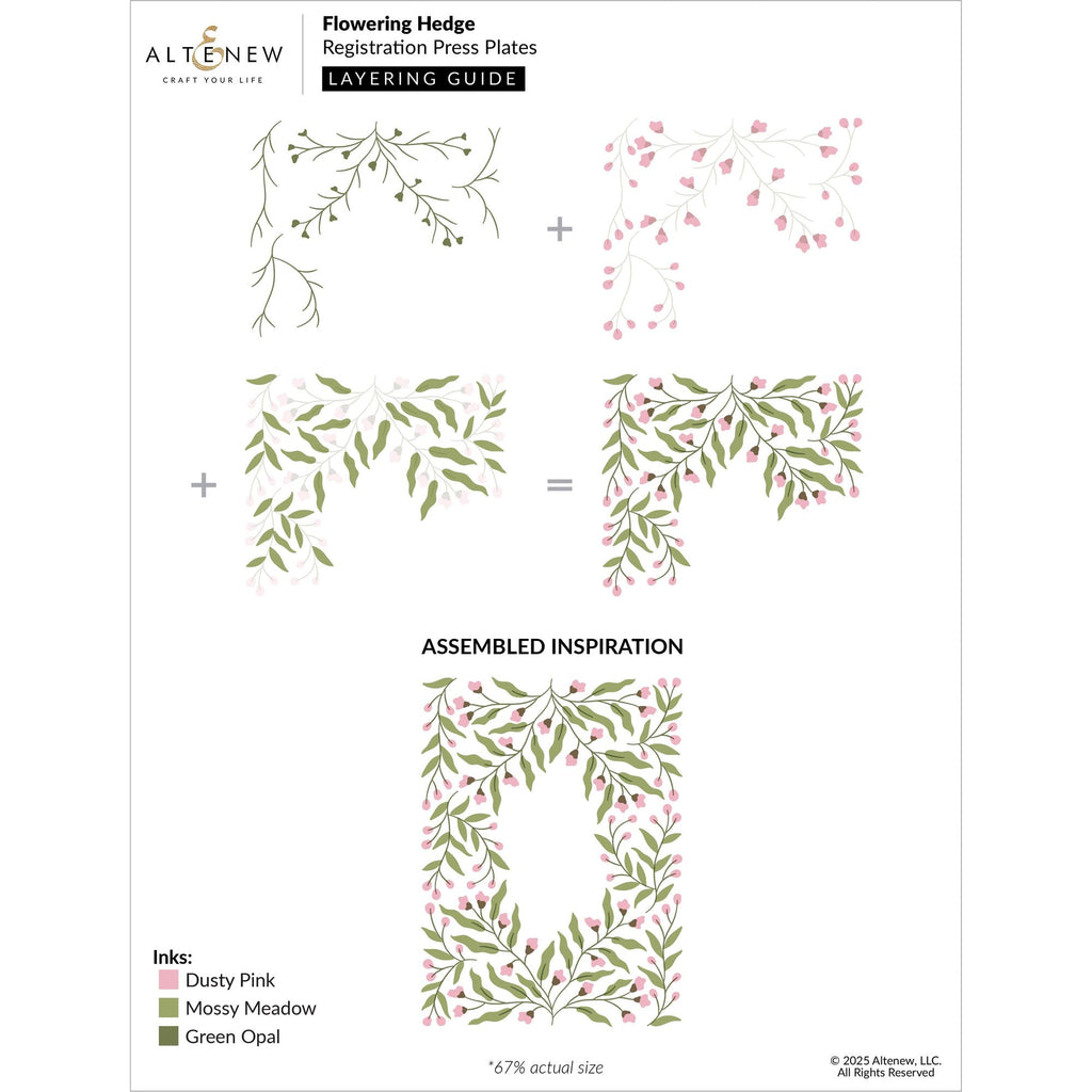 Altenew Flowering Hedge Press Plate and Die Set layering guide