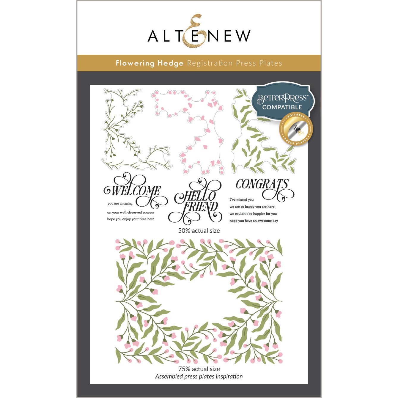 Altenew Flowering Hedge Registration Press Plates alt10793