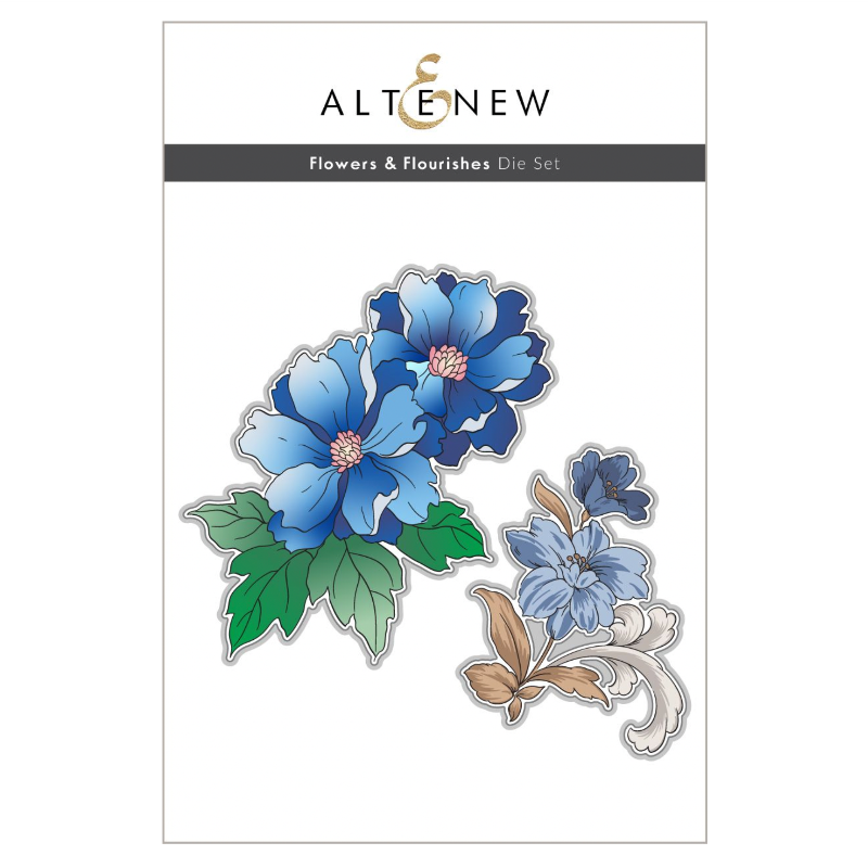 Altenew Flowers and Flourishes Clear Stamp Die and Stencil Set image 2