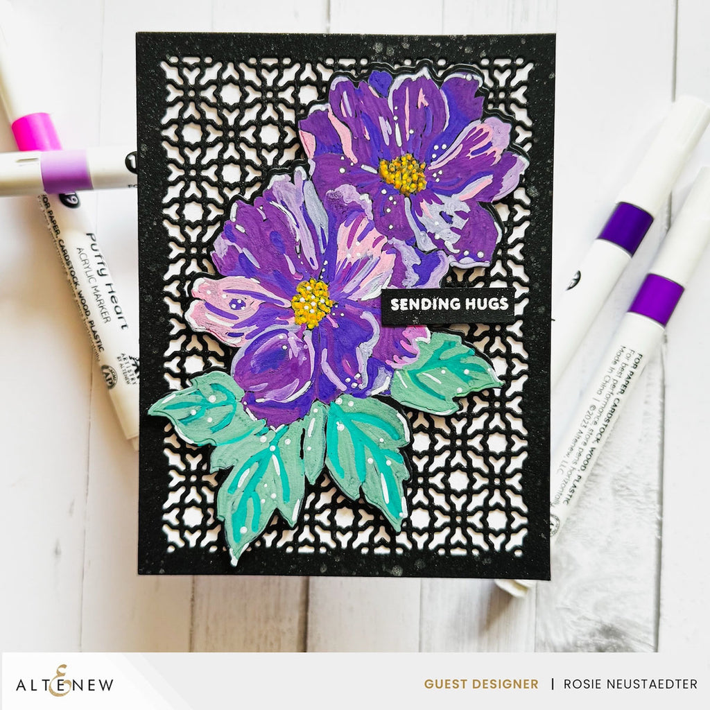 Altenew Flowers and Flourishes Dies alt11282 sending hugs