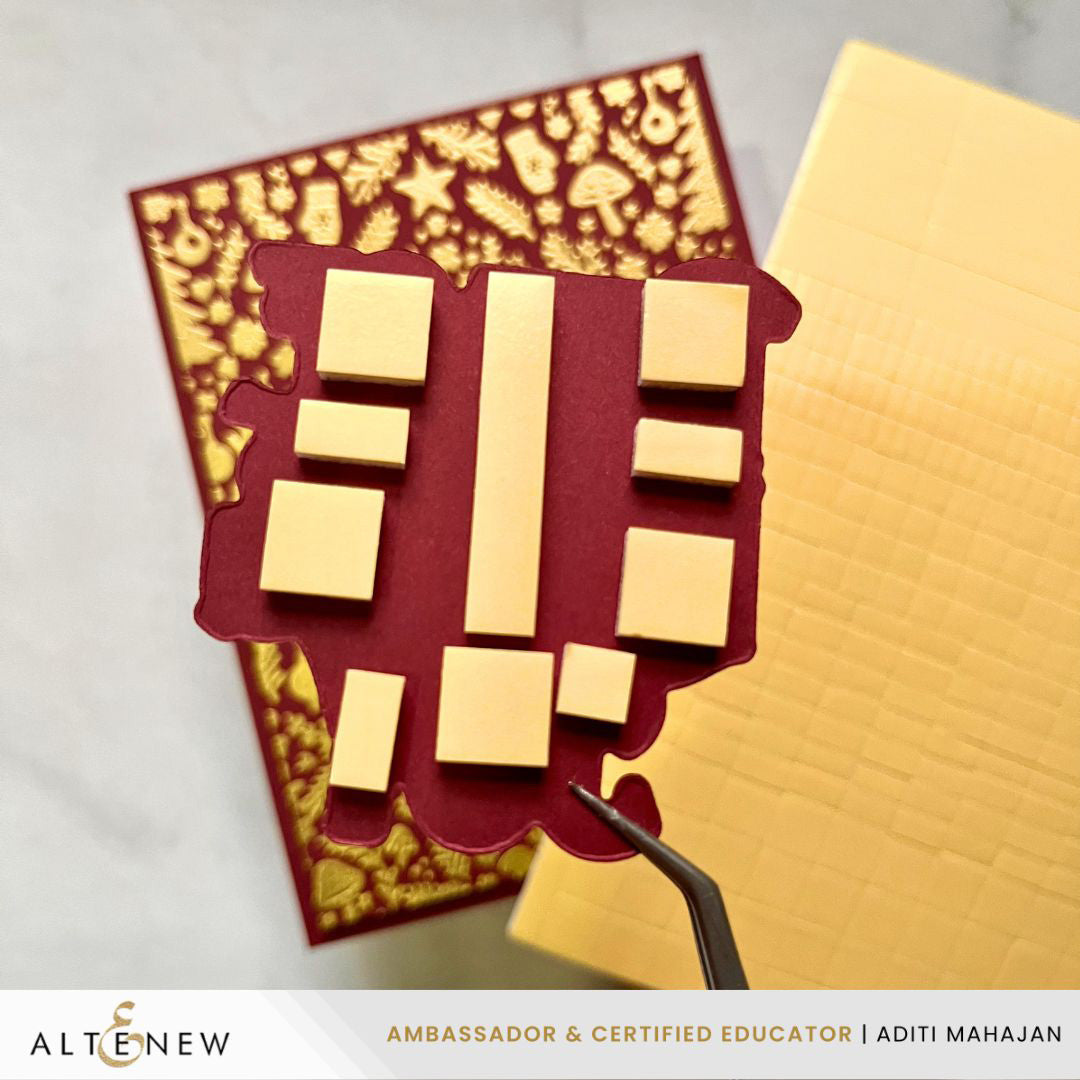 Altenew Foam Adhesive 1/8 Squares alt11459 visual on back of card