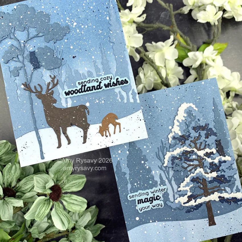 Altenew Forest Friends Silhouettes Dies alt11519 woodland wishes card amy rysavy