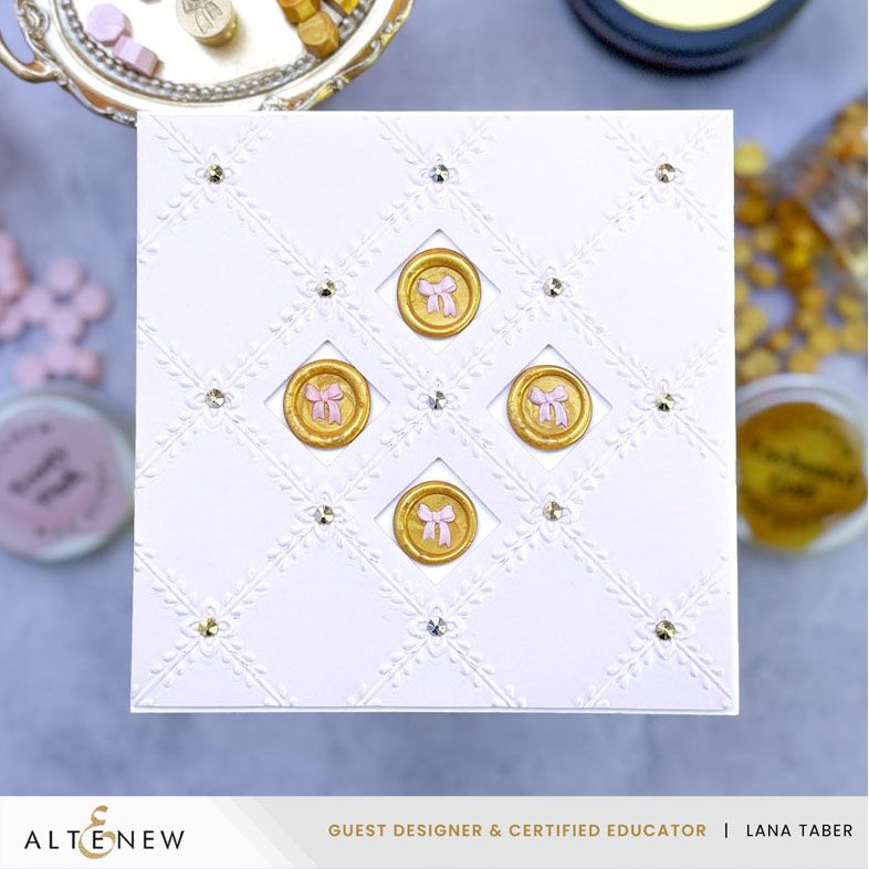 Altenew Frosty Pink Wax Beads alt10515 bows