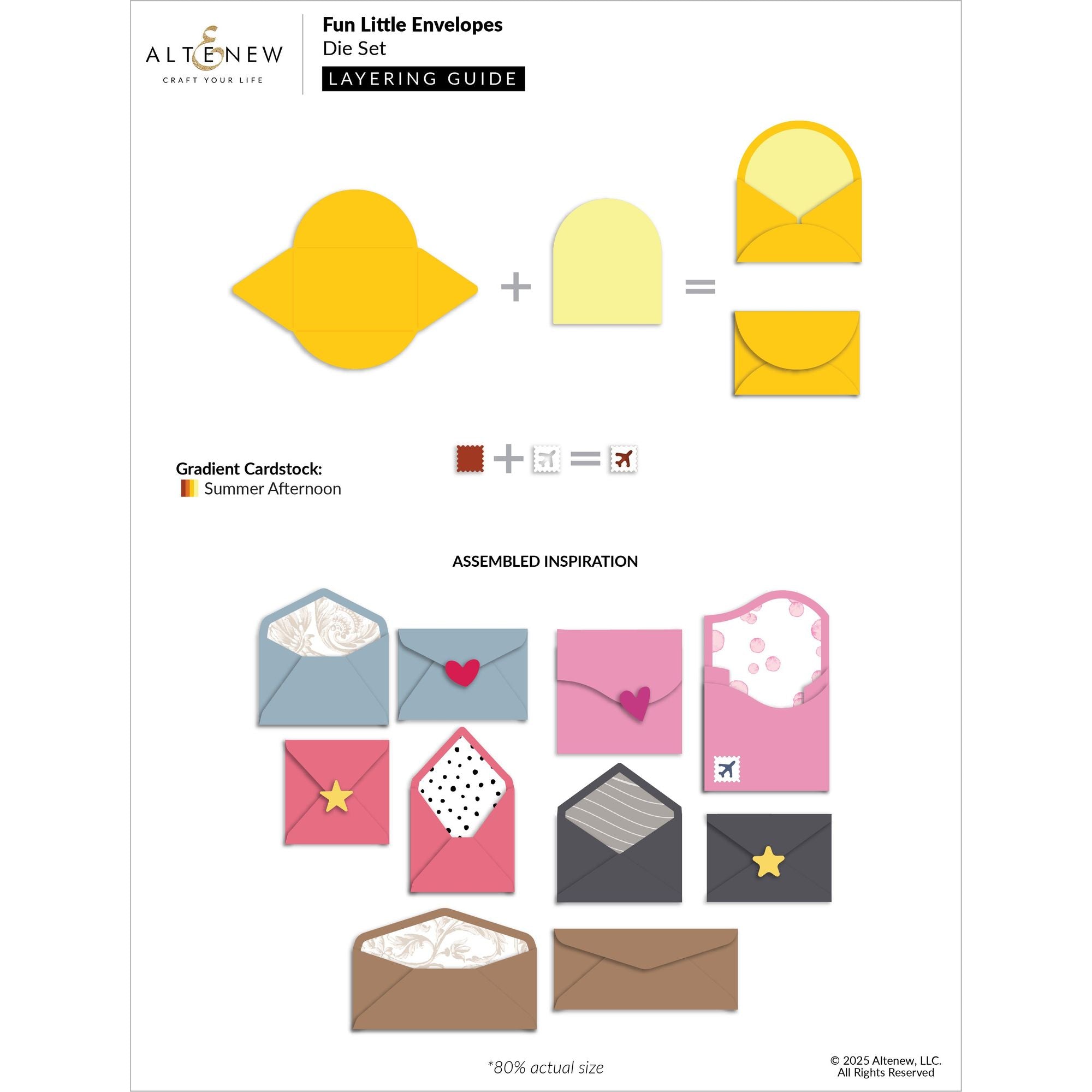 Altenew Fun Little Envelopes Dies alt10697 layering guide