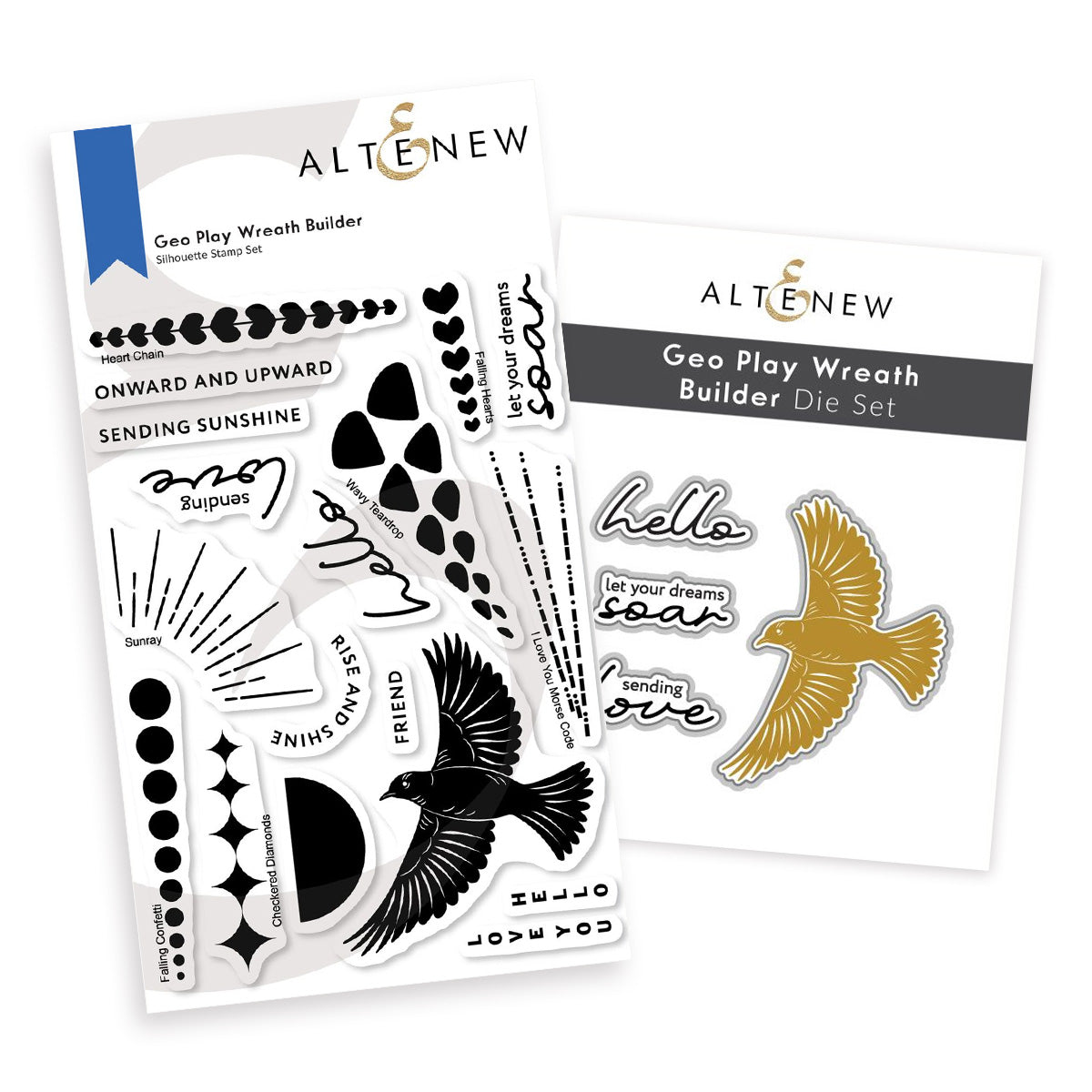 Altenew Geo Play Wreath Builder Clear Stamp and Die Set