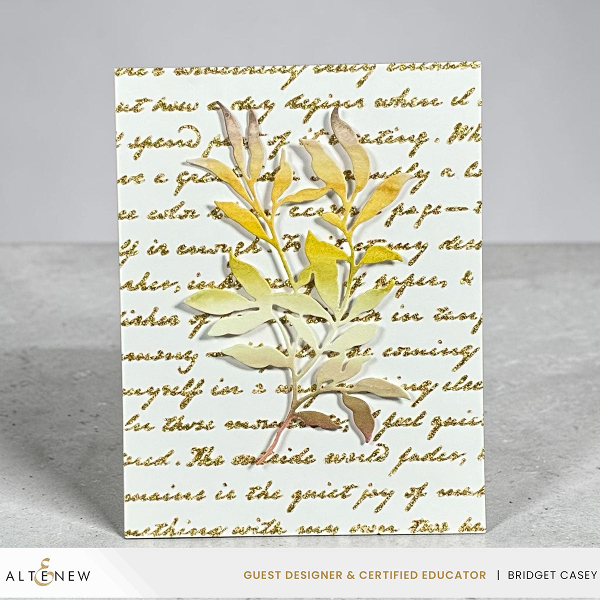 Altenew Gold Glitter Relief Paste alt10678 leaves