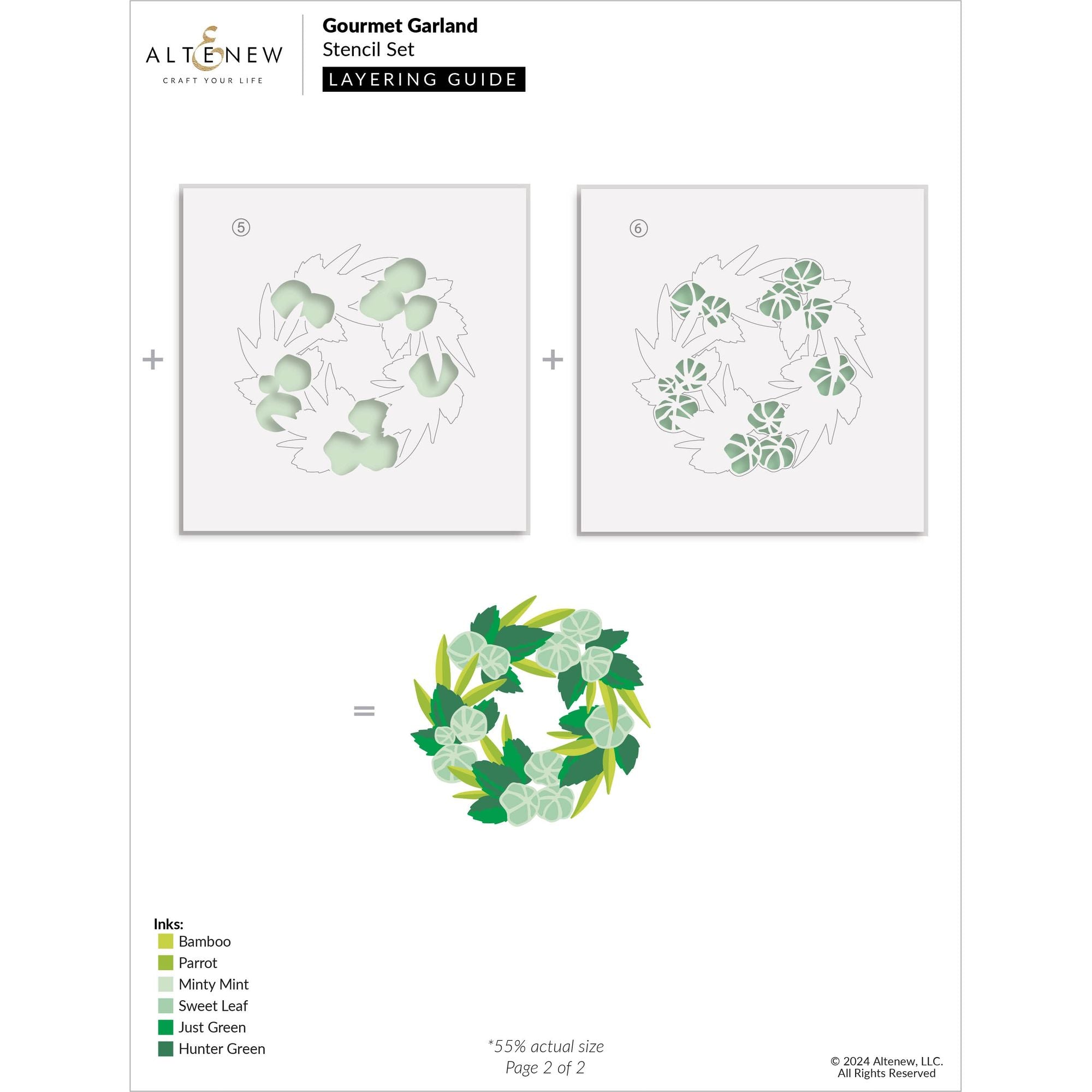 Altenew Gourmet Garland Layering Stencils alt10364 layering guide