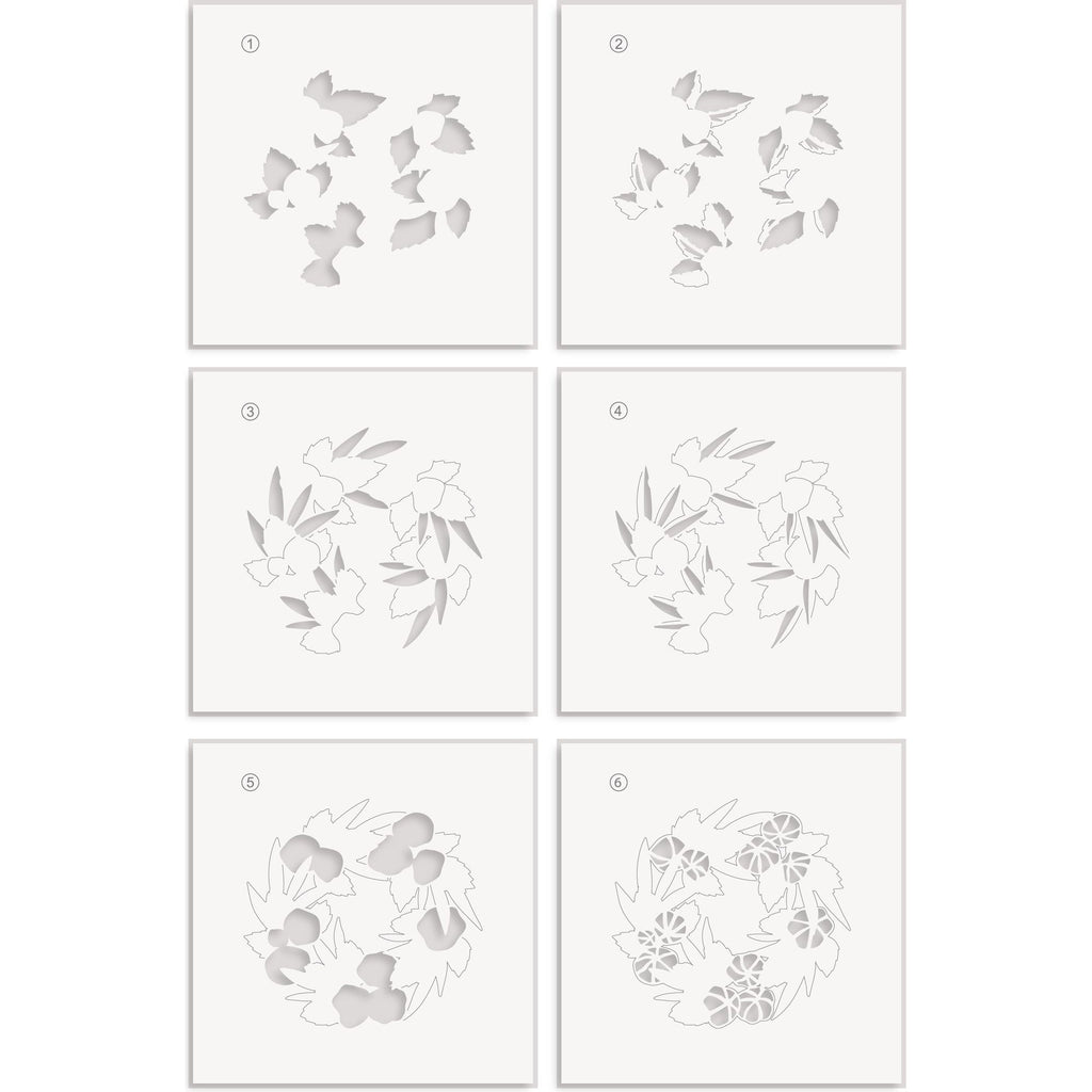 Altenew Gourmet Garland Layering Stencils alt10364 layering order