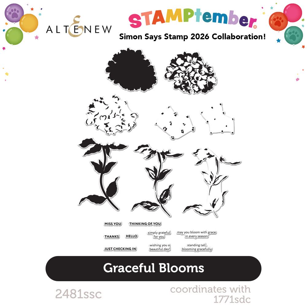 Altenew Graceful Blooms STAMPtember Exclusive Stamps 2481ssc